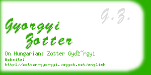 gyorgyi zotter business card